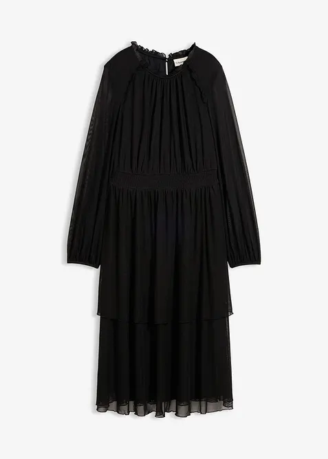 Abito in jersey e mesh fine, bonprix