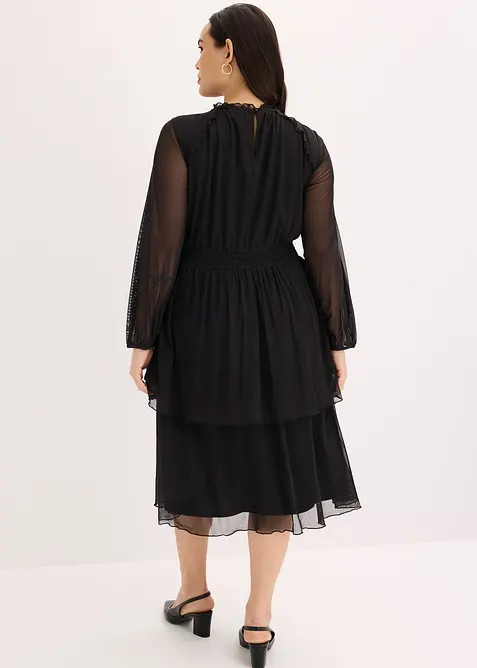 Abito in jersey e mesh fine, bonprix