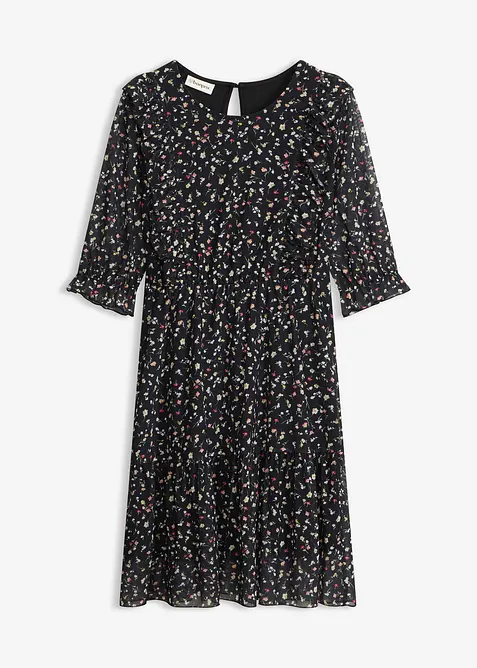 Abito in jersey e mesh fine, bonprix