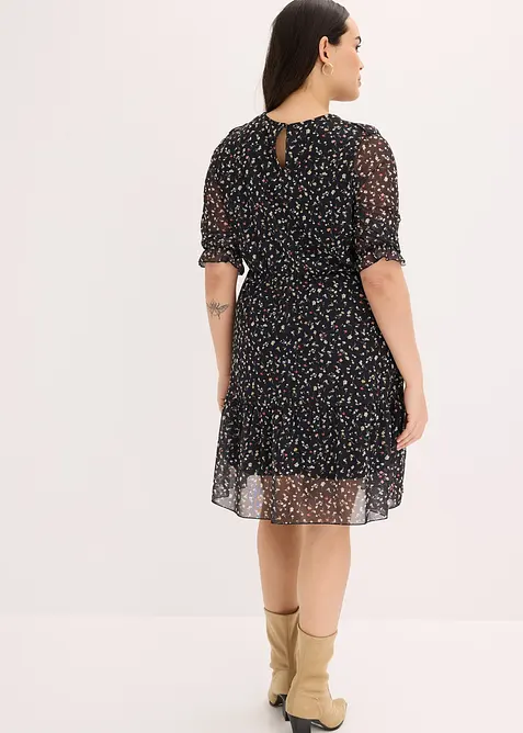 Abito in jersey e mesh fine, bonprix