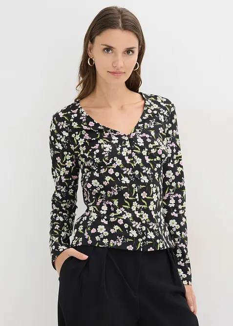 Maglia a maniche lunghe in misto cotone, bonprix