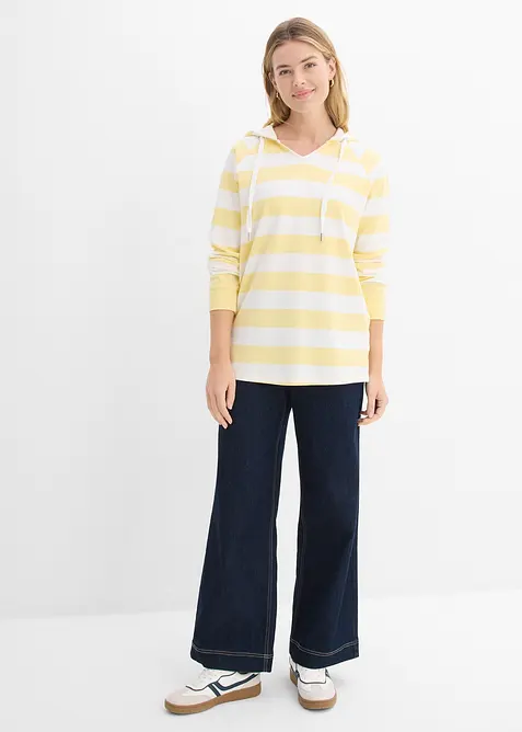 Maglia leggera con cappuccio in puro cotone, bonprix