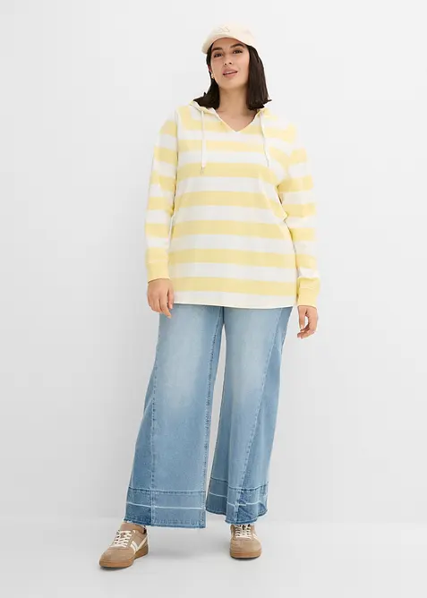 Maglia leggera con cappuccio in puro cotone, bonprix