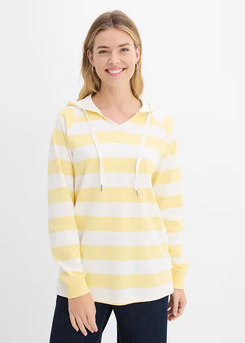 Maglia leggera con cappuccio in puro cotone, bonprix