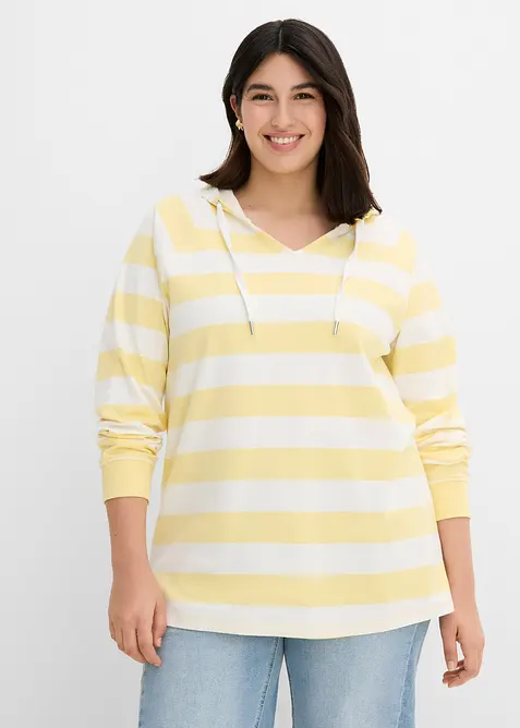 Maglia leggera con cappuccio in puro cotone, bonprix