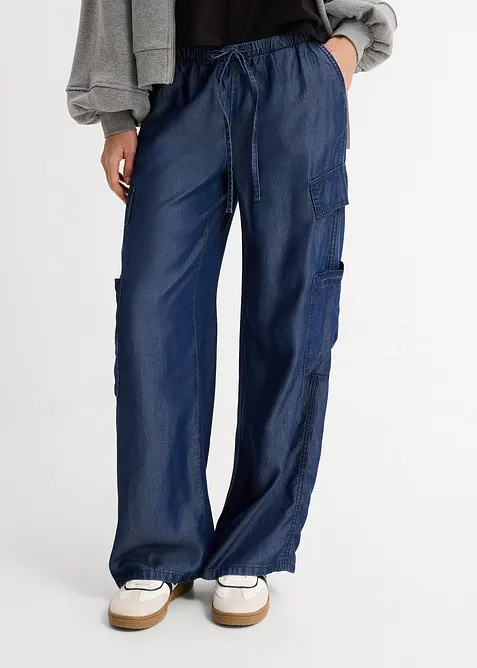Pantaloni con elastico in vita larghi in lyocell fluente, bonprix