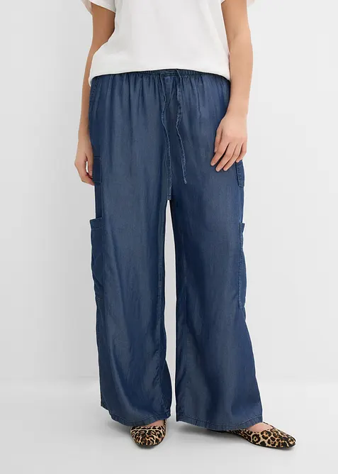 Pantaloni con elastico in vita larghi in lyocell fluente, bonprix