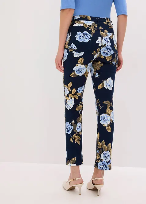 Pantaloni cropped in cotone elasticizzato, bonprix