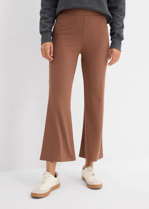 Leggings cropped in misto viscosa a coste, bonprix