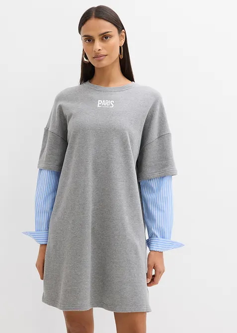 Abito in felpa oversize con maniche di camicia, bonprix
