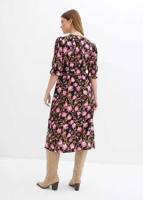 Abito midi con maniche a sbuffo, bonprix