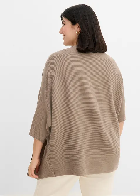 Cardigan oversize a costine in misto viscosa, bonprix