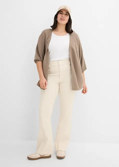 Cardigan oversize a costine in misto viscosa, bonprix