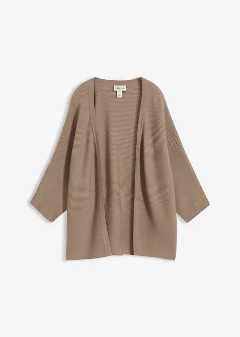 Cardigan oversize a costine in misto viscosa, bonprix