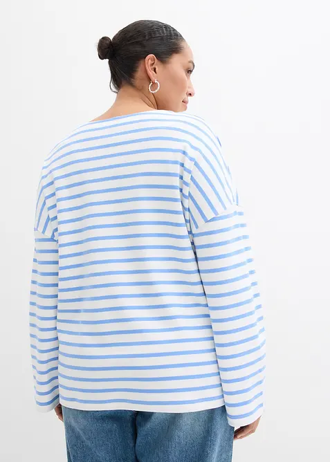 Maglia a maniche lunghe a righe in cotone biologico, bonprix