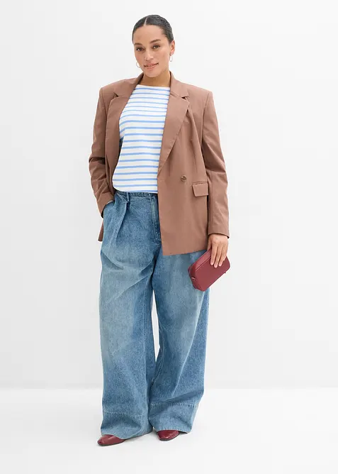 Maglia a maniche lunghe a righe in cotone biologico, bonprix