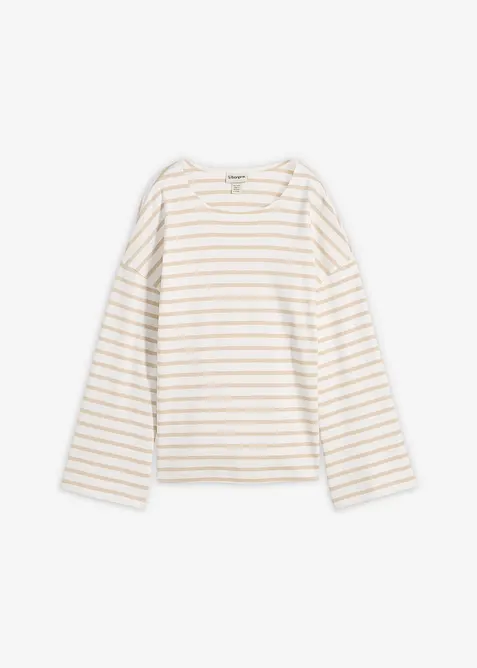 Maglia a maniche lunghe a righe in cotone biologico, bonprix