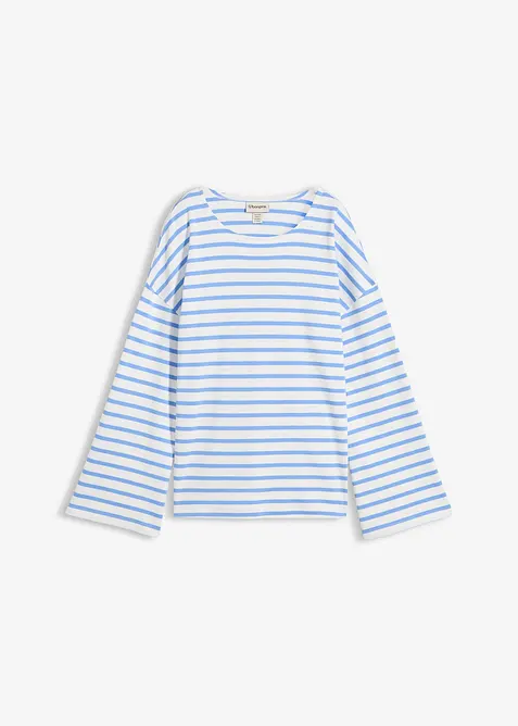 Maglia a maniche lunghe a righe in cotone biologico, bonprix