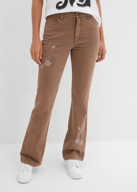 Jeans bootcut con ricami, bonprix