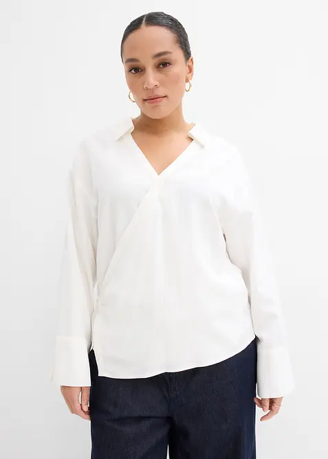 Blusa asimmetrica in misto viscosa, bonprix