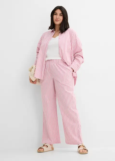 Pantaloni a palazzo in popeline di cotone, bonprix