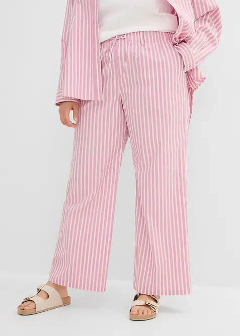 Pantaloni a palazzo in popeline di cotone, bonprix