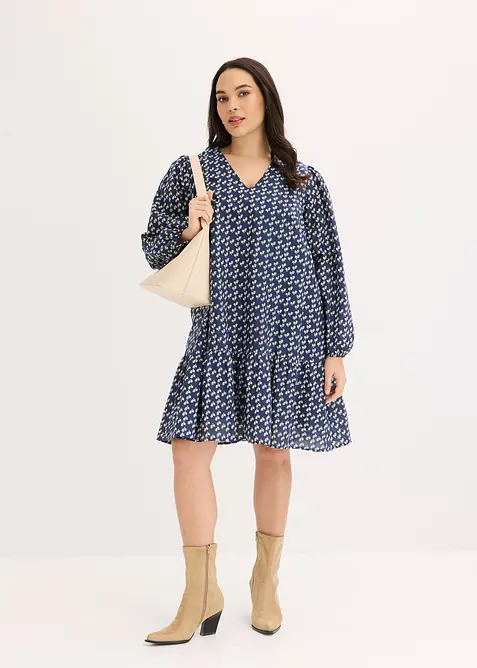 Miniabito in crinkle operato, bonprix