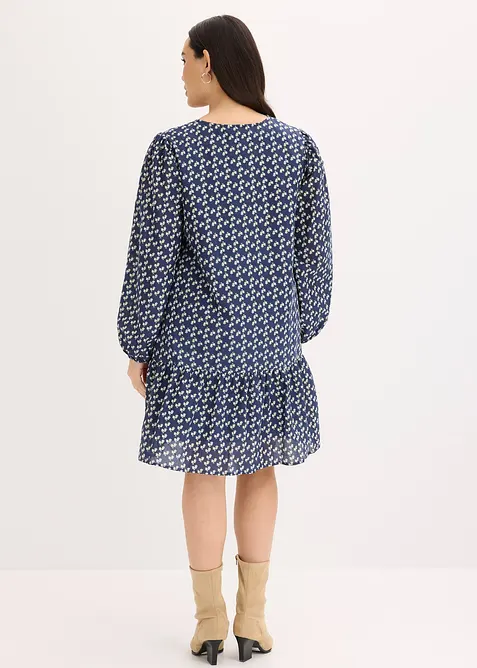Miniabito in crinkle operato, bonprix