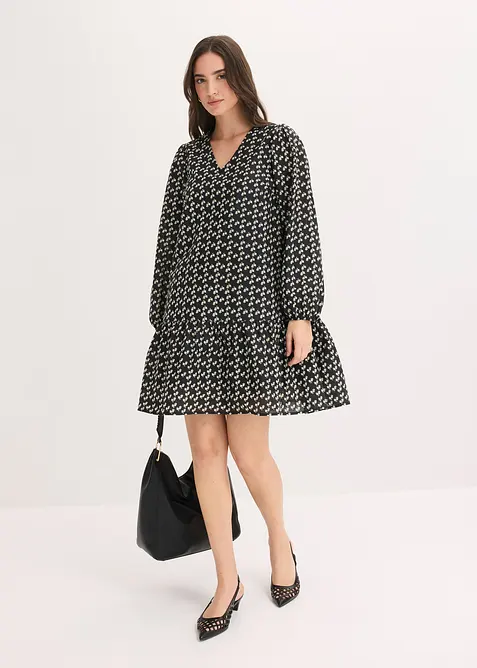 Miniabito in crinkle operato, bonprix