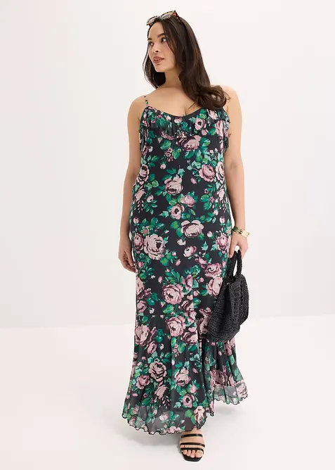 Abito con spalline in mesh morbido, bonprix