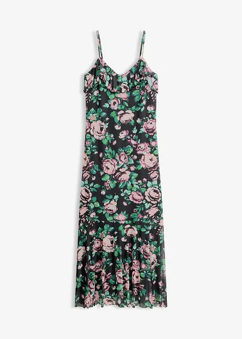 Abito con spalline in mesh morbido, bonprix