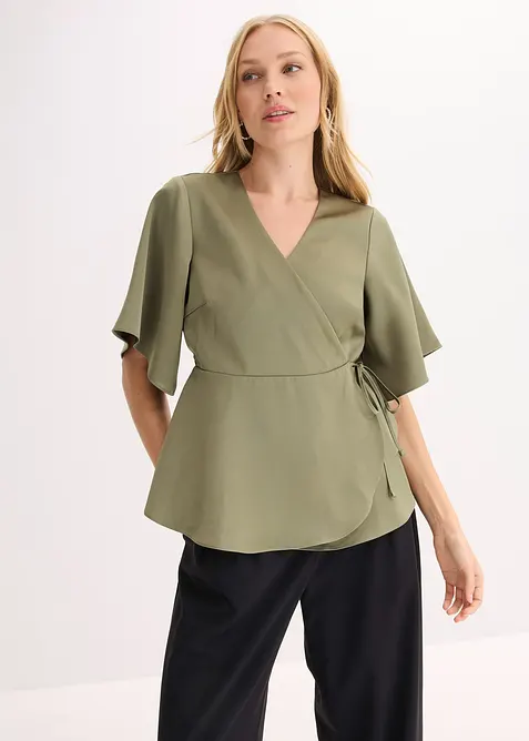 Blusa a maniche corte con scollatura profonda, bonprix
