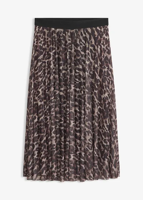 Gonna midi svasata con mesh, bonprix