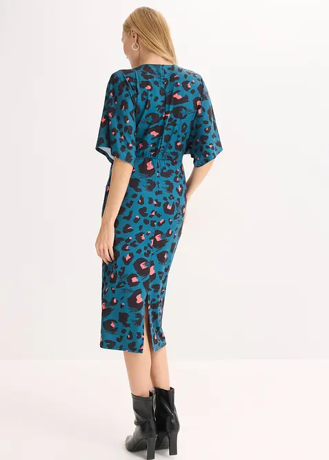 Abito midi in mesh che valorizza la silhouette, bonprix