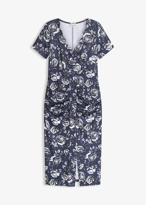 Abito midi aderente con scollatura profonda, bonprix