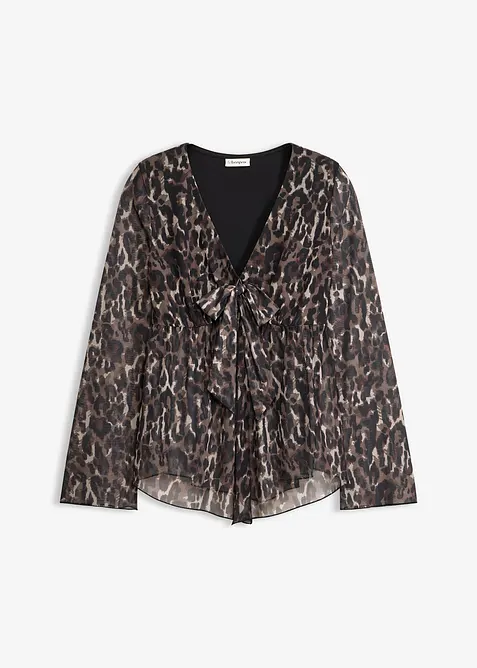 Blusa in mesh che valorizza la silhouette, bonprix