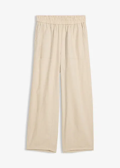 Pantaloni barrel in misto lino leggero, bonprix