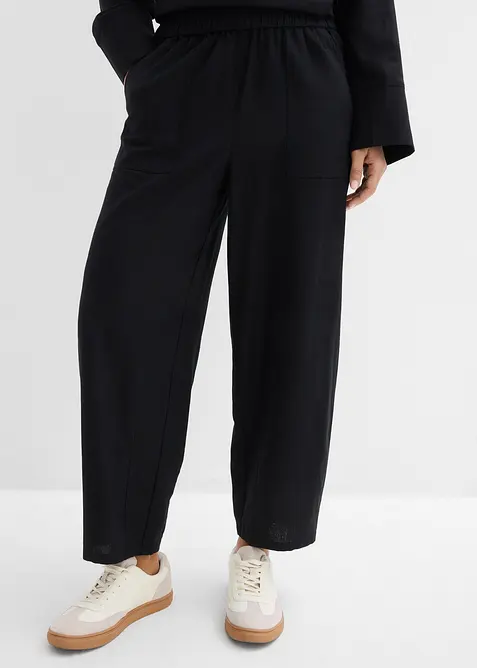 Pantaloni barrel in misto lino leggero, bonprix