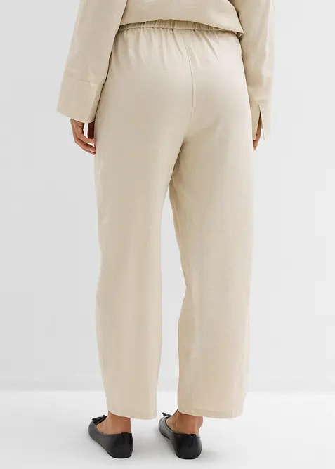 Pantaloni barrel in misto lino leggero, bonprix