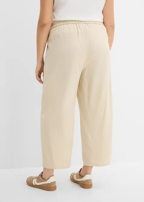 Pantaloni barrel in misto lino leggero, bonprix