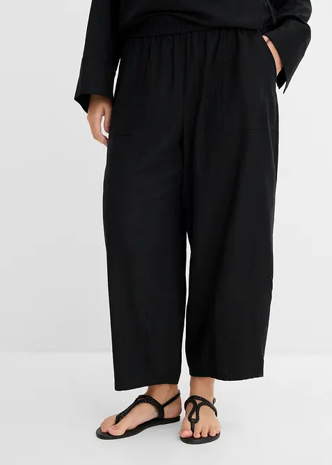 Pantaloni barrel in misto lino leggero, bonprix