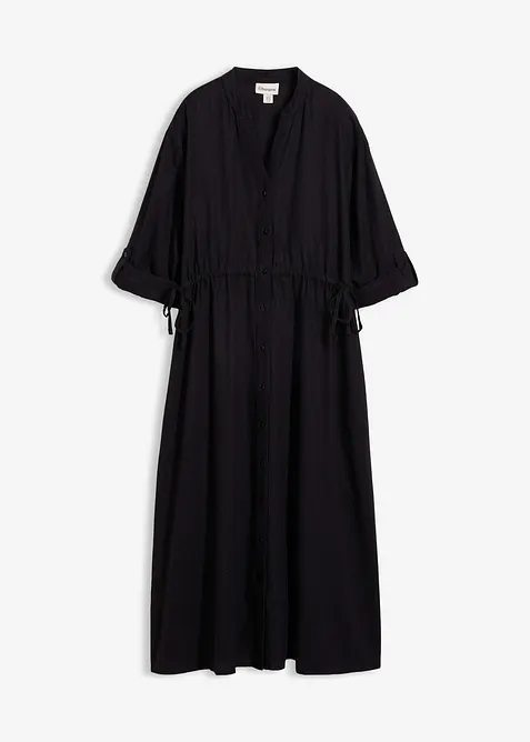 Abito midi in misto lino, bonprix