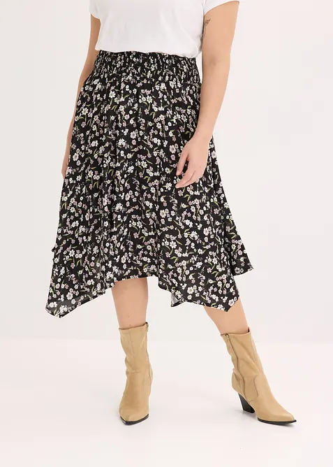 Gonna midi in pura viscosa, bonprix