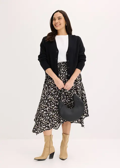 Gonna midi in pura viscosa, bonprix