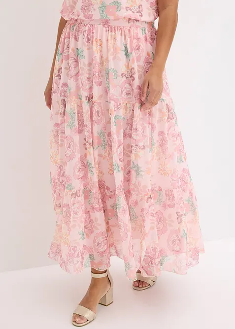 Gonna lunga in mesh morbido, bonprix