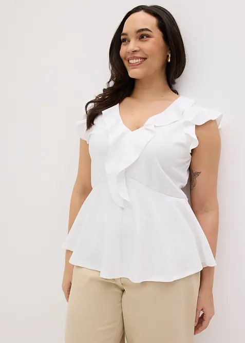 Maglia con volant, bonprix