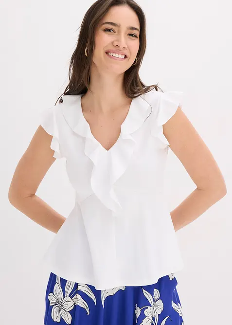 Maglia con volant, bonprix