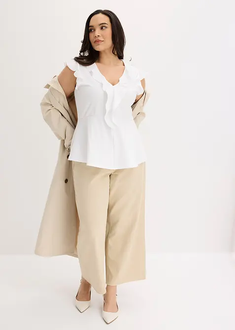 Maglia con volant, bonprix