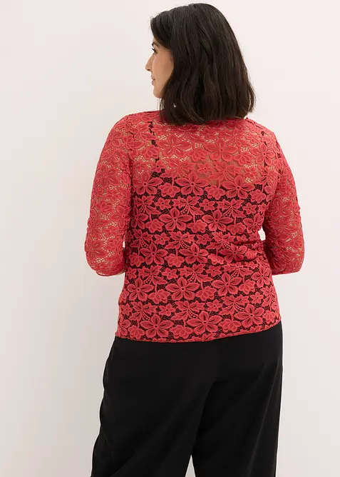 Maglia sciancrata in pizzo, bonprix
