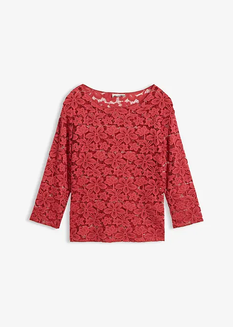 Maglia sciancrata in pizzo, bonprix